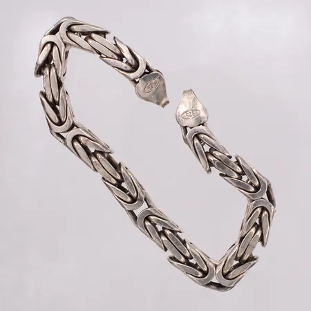 Armband Kejsar, längd 22cm bredd 8,4mm, saknar lås, silver 925/1000  Vikt: 71,6 g