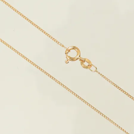 Halskedja pansar, 76cm, bredd 1mm, ojämna länkar, 18K Vikt: 2,8 g
