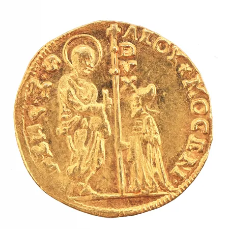 Mynt från Venedig, zecchino, Ø21mm, åldersbetingat slitage, 24K Vikt: 3,5 g
