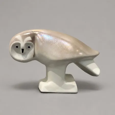 Figurin Lillemor Mannerheim, uggla, höjd ca 13cm, glaserat porslin, fläckar, WWF Arabia, Finland
