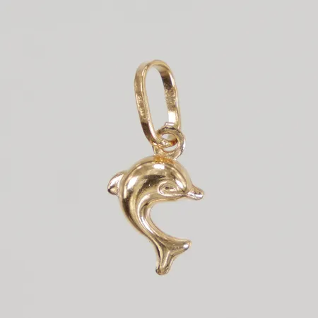 Berlock Delfin längd inkl ögla ca 18mm, 18K Vikt: 0,6 g