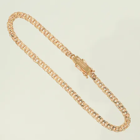 Armband Bismarck, 17cm, bredd 3mm, ojämna länkar 18K Vikt: 3,5 g