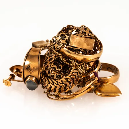 Diverse defekt guld 18K 50,0g.