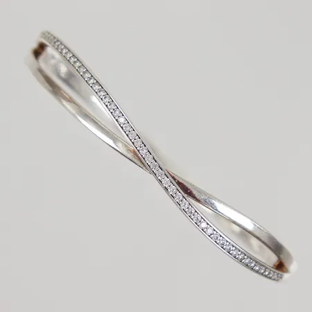 Armband Pandora stelt öppningsbar med stenar, inre bredd 51x61mm, bredd ca 2,5x 9mm, Silver 925/1000 Vikt: 16,7 g