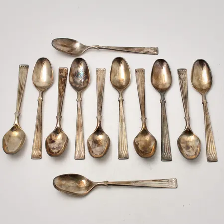 12st skedar 10cm, modell Arvssilver, silver 830/1000, 88,77g.