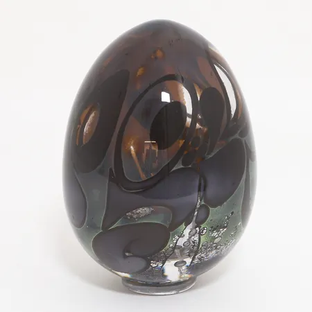 Skulptur glasägg Studio Åhus signerad Dreutler & Zirnsack 1983, höjd: 18cmm Skickas med postpaket.