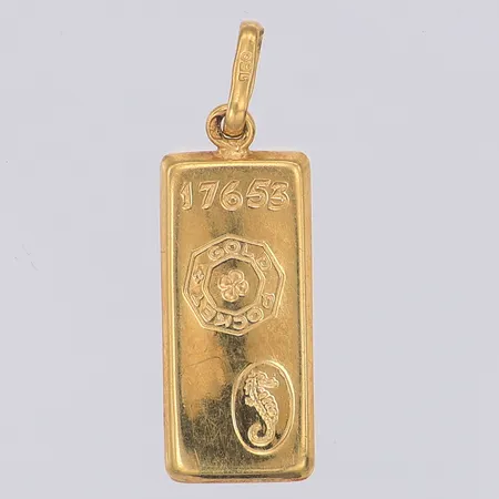 Hänge guldtacka 26mm, 18K  Vikt: 1,2 g