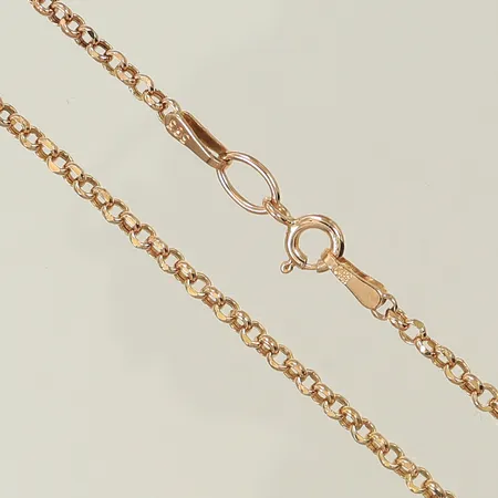 Halskedja ärtlänk, längd ca 51,5cm, bredd 2mm, 14K  Vikt: 3,2 g