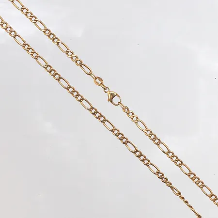Kedja Figaro, 46,5cm, bredd: 3mm, ihåliga länkar, Italy, 18K Vikt: 5,1 g