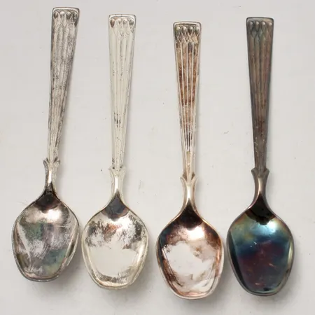 4st skedar 11,3cm, modell Arvssilver, silver 830/1000, 37,82g.