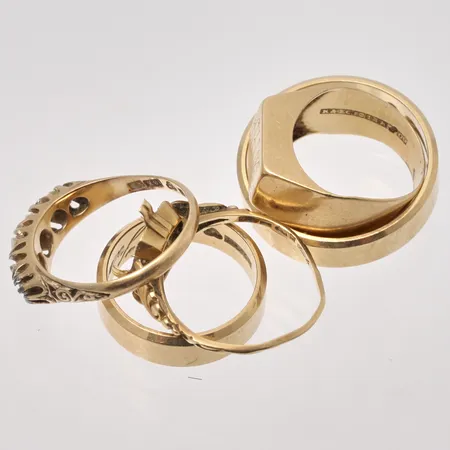 Diverse defekt guld, 18K, 20,38g.