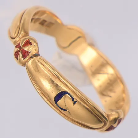 Ring frimurare stl:21, gravyr, 18K  Vikt: 7,7 g