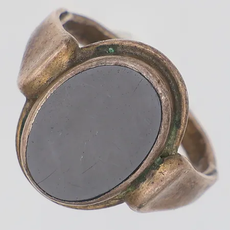 Ring onyx stl:16, 835/1000 silver  Vikt: 3,5 g