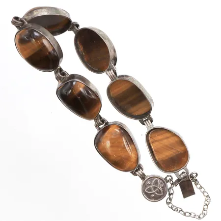 Armband med tigeröga, längd ca 20cm, bredd: 17mm, 835/1000 silver Vikt: 30,5 g