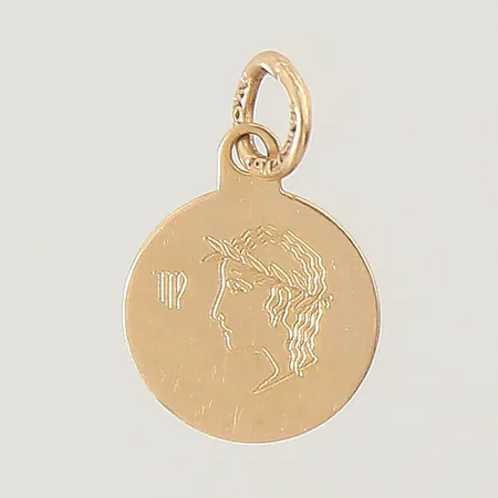 Hänge med motiv av människohuvud Ø10mm 18K Vikt: 0,5 g