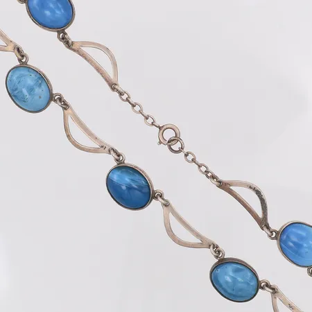 Collier bergslagssten bergslagssmycke år 1973 längd 42cm bredd 4-15mm, 830/1000 silver  Vikt: 42,3 g