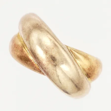 Ring stl:16¾ bredd: 4-11mm, detaljer i vitguld i behov av omrodinering, slitage, 18K Vikt: 11,8 g