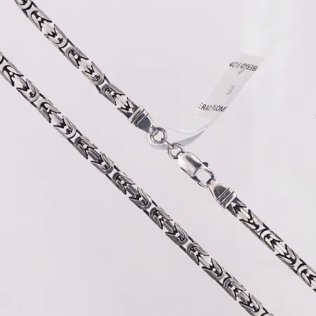 Kedja Kejsar plomberad Guldfynd längd 50cm, bredd 5mm, 925/1000 silver Vikt: 58,3 g