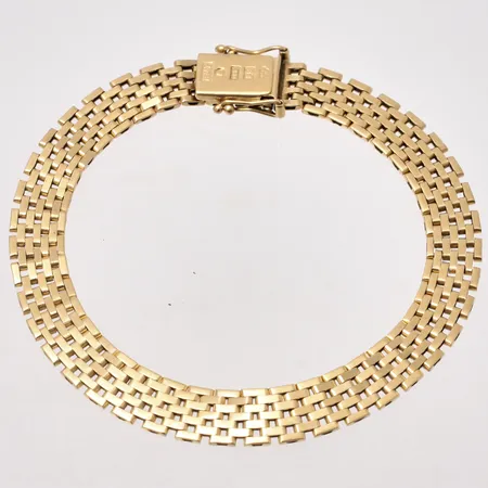Armband 19,5cm Korridor bredd 7,7mm, Haldor Vidar Fors, 18K, 16,83g.