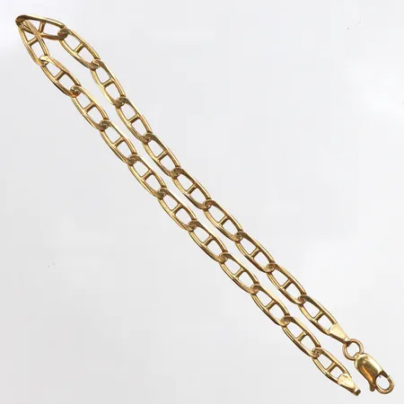 Armband 23cm, bredd: 4,5mm, ihåliga och buckliga länkar, 18K Vikt: 8,1 g