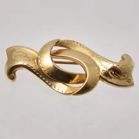 Brosch mått 18,7x41,9mm, Guldvaruhuset Aktiebolag, 1947, 18K, 3,89g.