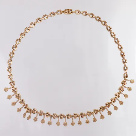 Collier längd 43cm bredd ca 5mm-15mm, 18K Vikt: 24,7 g