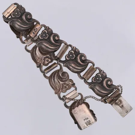Armband blommor längd 17cm bredd 13mm, importstämpel, 830/1000 silver  Vikt: 19,5 g