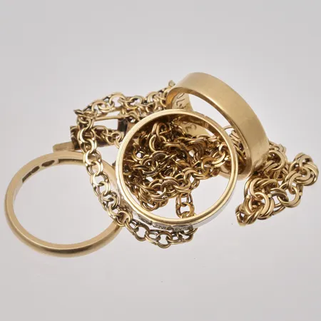 Diverse defekt guld, 18K, 23,61g.