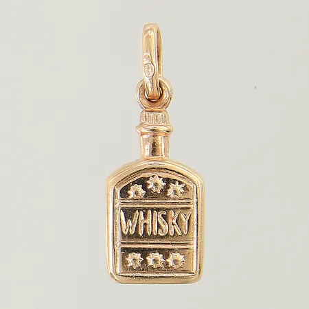 Hänge whiskeyflaska 24x9,2mm ihålig 18K Vikt: 1,7 g