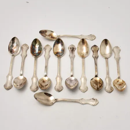 12st skedar 10,3cm, modell Olga, Mema, silver 830/1000, 137,34g.