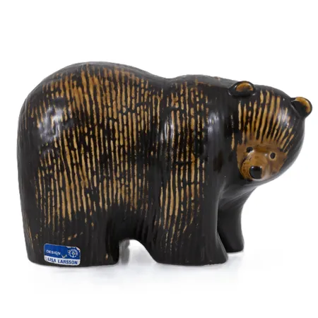 Figurin Lisa Larson Björn ur serien Skansen höjd 11cm, Gustavsberg, etikettmärkt, stengods. Skickas med postpaket.