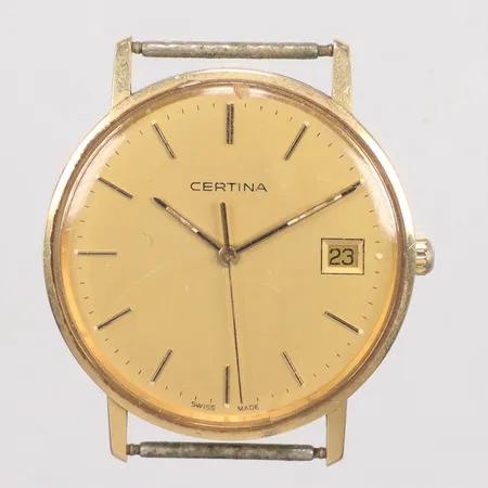 Certina quartz Ø33,5 datum, utan armband 14K Vikt: 0 g