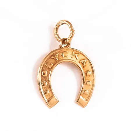 Hänge hästsko Lycka bredd 10mm längd inkl ögla 14,5mm, 18K 0,3g.