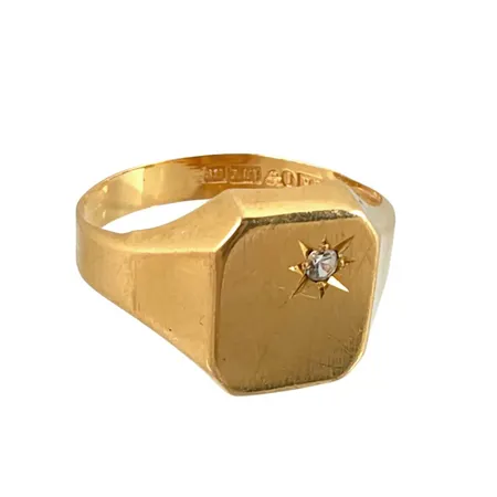 Klackring i 18K guld, slitage Vikt: 2,3 g