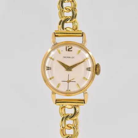 Damur Incabloc 14K Ø 22mm manuell Bismarckband 18K längd 16,5cm Bruttovikt:20,7g