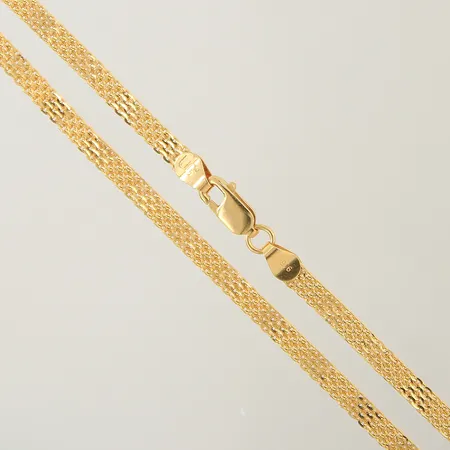 Collier X-länk längd 47,5cm bredd 3,2mm ojämnheter 22K Vikt: 8,7 g