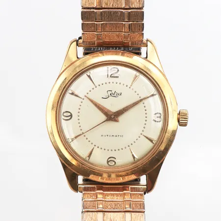 Herrur Selza 18K, 34,5mm, automatisk, boettnr: 220365 340316, cal: F690, flexband, inga tillbehör