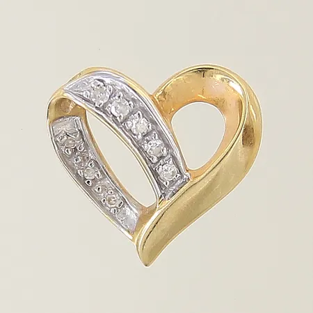 Hänge hjärta med 8/8-slipade diamanter 5 x ca 0,01ct 3 x ca 0,005ct GHA 15,9-16,3mm 18K Vikt: 2,4 g