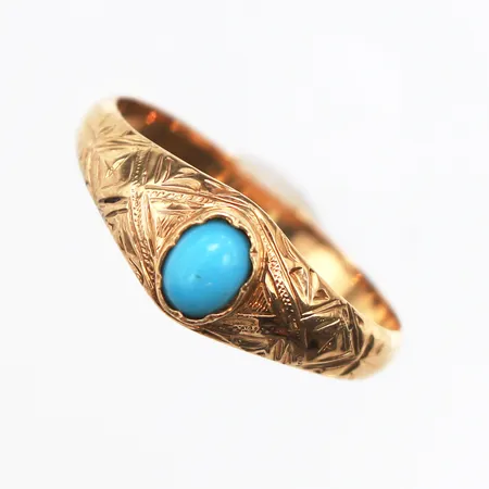 Ring mer turkos, Stl:17½, bredd: 2,8-7mm, 18K Vikt: 1,5 g