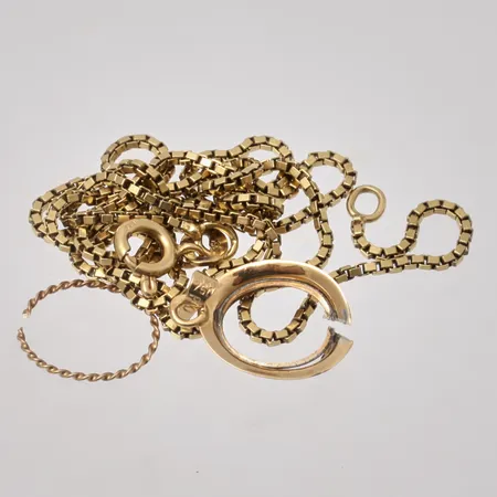 Diverse defekt guld, 18K, 6,38g.
