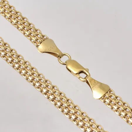  Collier 42,5cm Xlänk kupad bredd 6mm, 18K, 10,4g.