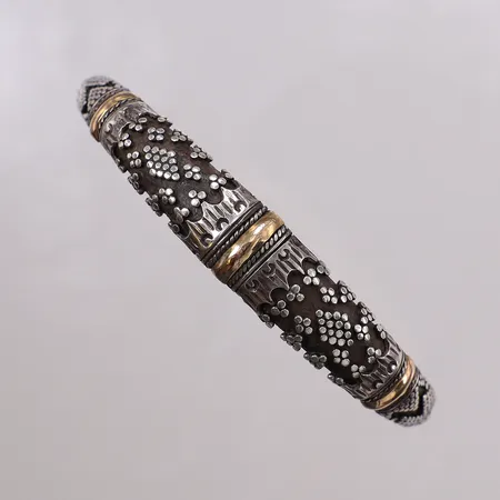 Armband stelt med förgylld dekor, ca Ø61mm bredd 2,9-10,7mm, silver 925/1000  Vikt: 19,5 g