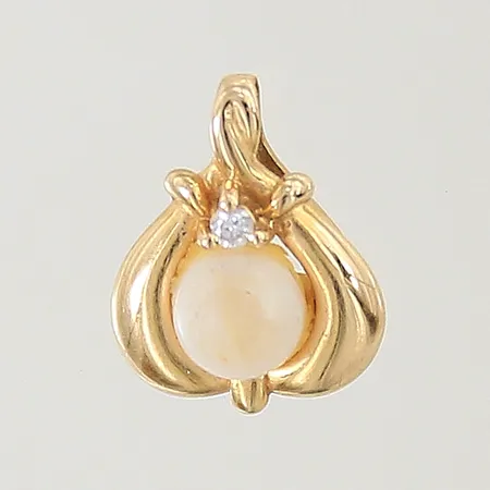 Hänge ALTON med diamant ca 0,01ct samt skadad pärla 12x9,7mm 18K Vikt: 0,9 g