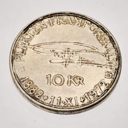 Mynt Gustaf VI Adolf Sveriges Konung 10kr Ø32mm,1882-1972, silver 830/1000, 18 g Vikt: 18 g