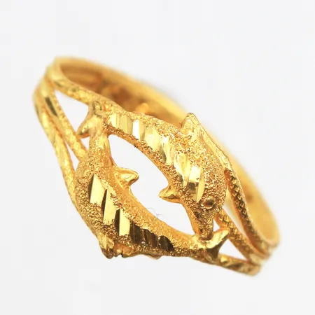 Ring, skev skena, Thaiguld, 23K Vikt: 1,8 g