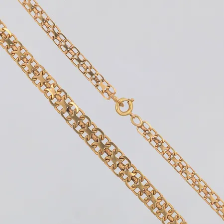 Collier X-länk doserad Nordiska guldvaruhuset år 1960 längd 43,5cm bredd 4-6mm, 18K  Vikt: 11,4 g