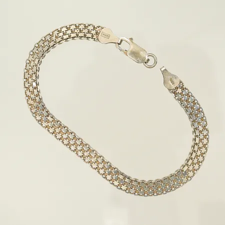 Armband x-länk, 19cm, bredd 6,0mm ojämna länkar, defekt lås, Silver 925/1000 Vikt: 6,3 g