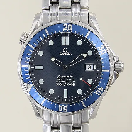 Herrur Omega Seamaster Professional stål, automat, Ø41mm,serie-nr: 8077714, ref-nr: 25318000, kaliber:1120, boett-nr: 168 1623, datum, safirglas, heliumventil, stållänk, glapp i dykarlåsförlängning, repig länk, lås, vridring samt boett, inga tillbehör