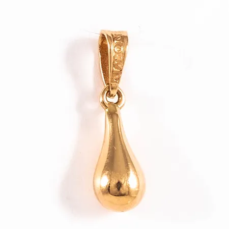 Hänge droppe bredd 4mm längd inkl ögla15mm, 18K 0,4g. 