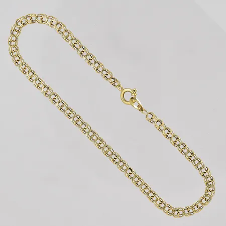 Armband Bismarck längd 20,5cm bredd ca 3,5mm 14K Vikt: 3,3 g